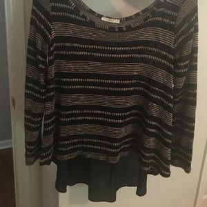 Black and Tan knit top